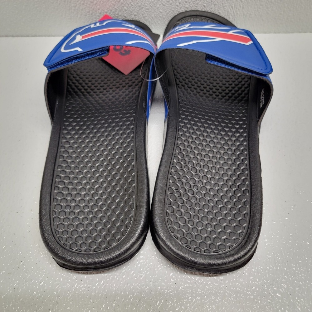 Buffalo Bills NWT Foco NFL Size L Hook & Loop Adjustable Strap Slides Sandal - Picture 5 of 14